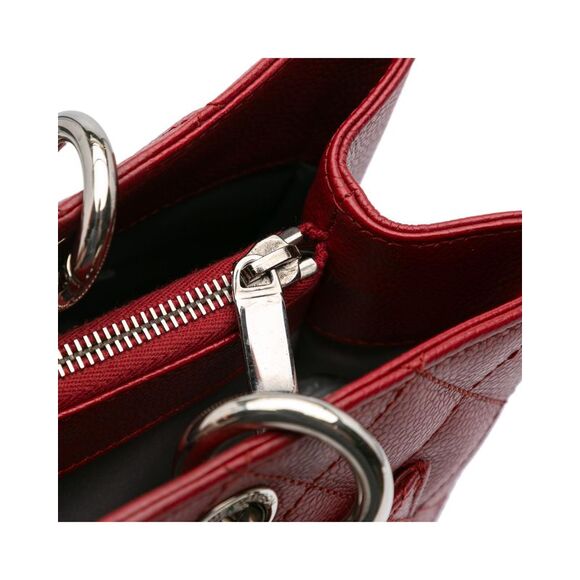 Pre Loved Chanel Classic Tote Quilted Caviar Leather Women Red Tote Bags - Picture 7 of 8